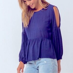MSRP $50  O'Neill Wonder Open Shoulder Top Blue  M